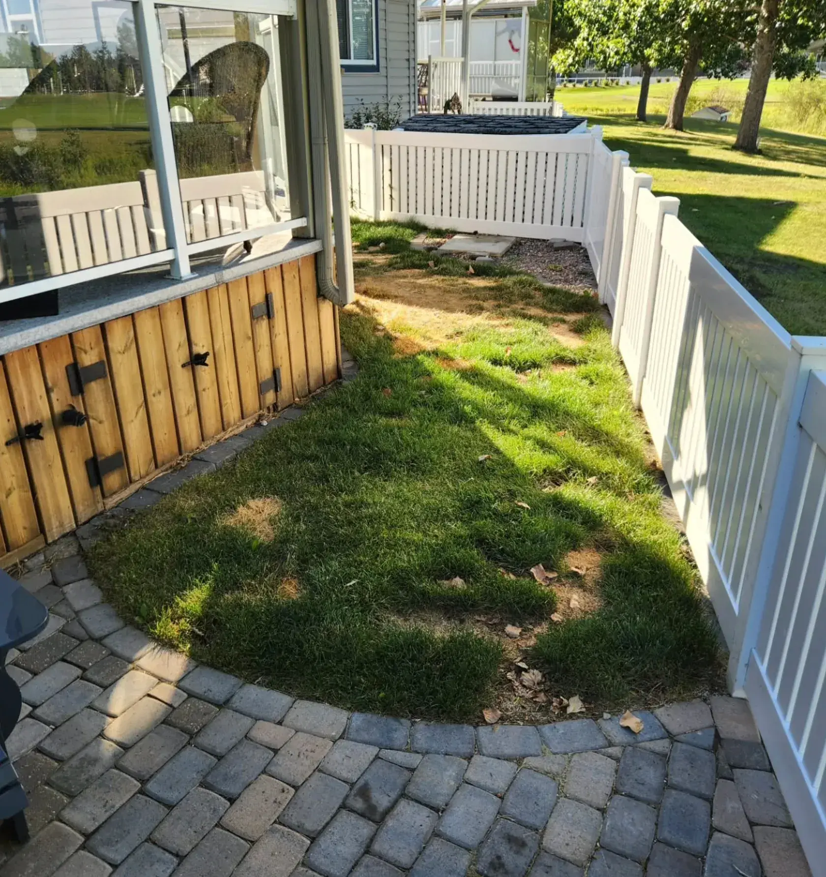 Interlocking Paver Walkway - Before renovation by Epic Landscape Services in Red Deer
